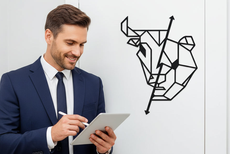 Metall-Wandart "BullBear"