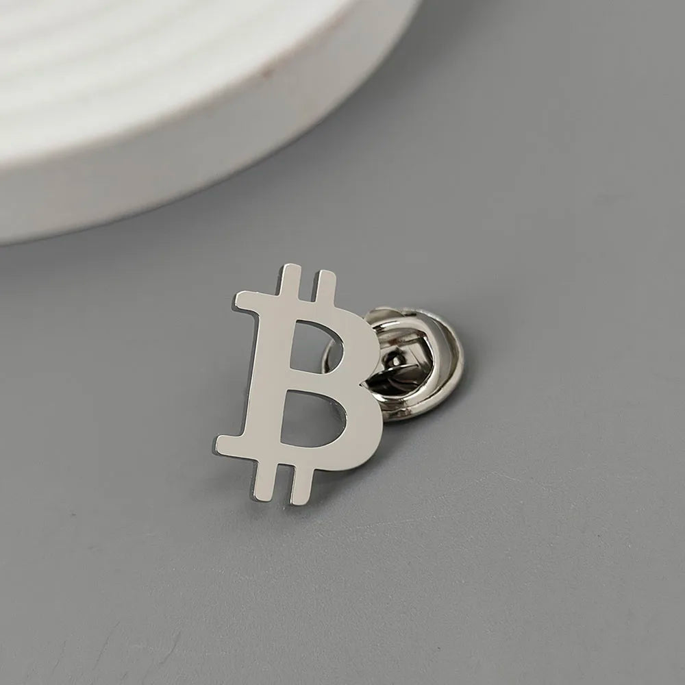 Bitcoin-Brosche Edelstahl