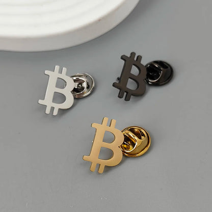 Bitcoin-Brosche Edelstahl