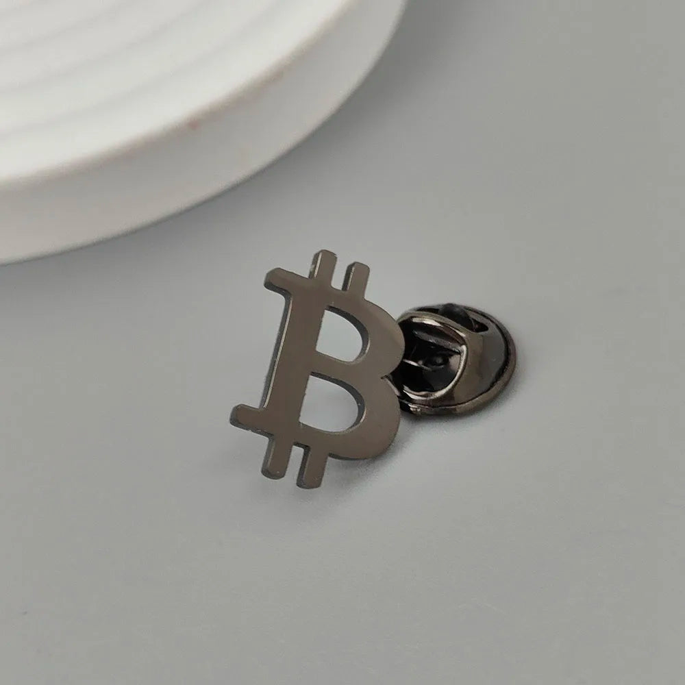 Bitcoin-Brosche Edelstahl